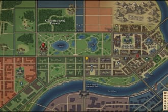 design a detailed fantasy kingdom map in vector for dnd rpg or worldbuilding