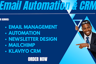 do management automation newsletter design mailchimp klaviyo CRM expert flyers