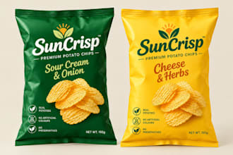 design premium snack packaging, pouch, food label, doypack, food packaging