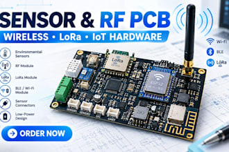 design sensor pcb, rf pcb, wireless and iot hardware