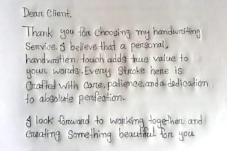 write anything with my beautiful and cursive handwriting