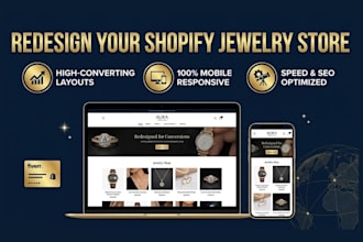 design a custom jewelry website watches shopify store website