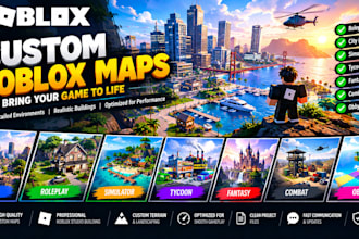 build a high quality roblox map for roleplay city simulator and tycoon games