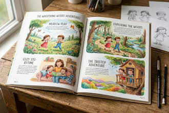 ich werde kinderbuchillustrationen für kindergeschichtenimaquarellstil erstellen