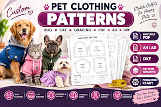 create custom pet clothing sewing patterns for dogs and cats