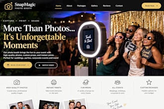 design squarespace photo booth website event rental website party rental website