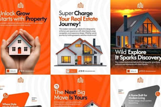 design real estate facebook post, property listing graphics, realtor media post