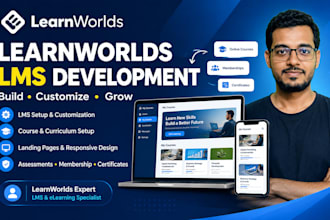 build, customize and set up your learnworlds lms website