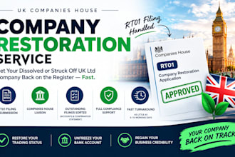 restore your dissolved UK ltd company fast with rt01
