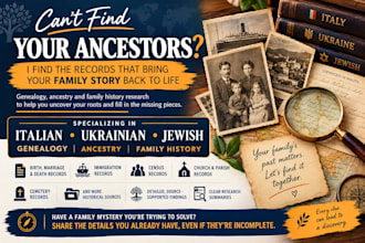 research ukarine, italian, jewish family history genealogy research records