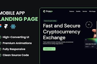 design and develop a high converting mobile app landing page