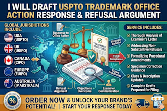 draft uspto trademark office action response and refusal argument