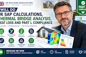 do UK sap calculations, thermal bridge analysis, heat loss and part l compliance