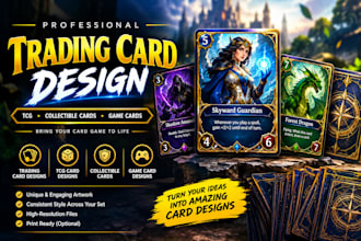 design trading cards, tcg cards and collectible cards