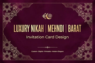 design luxury nikah, barat, wedding card