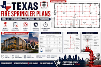design fire sprinkler plans for texas with hydraulic calculations and nfpa 13