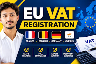 register vat registration in france beligum germany, cyprus with full compliance
