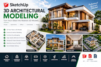 create a detailed sketchup 3d model of your house or building