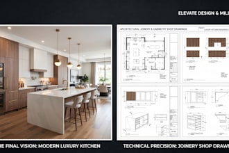 do woodworking and joinery shop drawings and kitchen cabinet drawing
