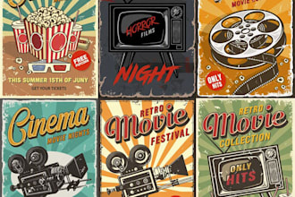 design vintage retro poster for your movie, event, or album