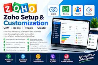 help you set up and optimize your zoho crm, books, zoho people, zoho creator