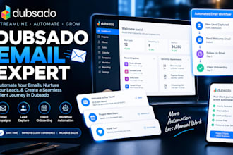 setup dubsado CRM email automation, workflow, lead capture, client onboarding