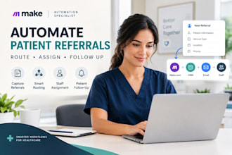 automate patient referrals, staff routing and follow up with make com automation