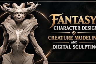 create fantasy character design creature modeling and digital sculpting