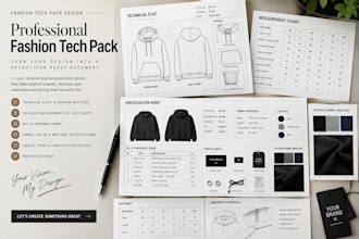 fashion tech pack, clothing tech pack, apparel tech pack