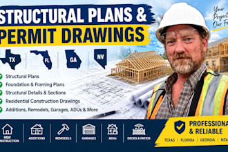 design structural plan and permit drawing for texas, florida, georgia, nevada