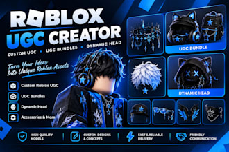 model custom roblox characters, accessories and game assets