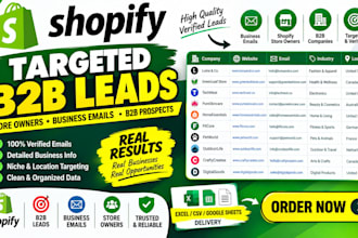 build targeted shopify b2b leads, ecommerce leads and email lists
