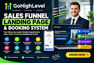 build gohighlevel sales funnel landing page and booking system