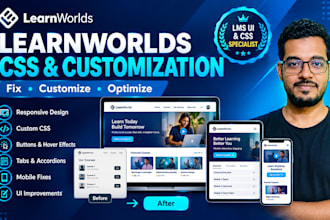 customize and fix your learnworlds lms website with CSS