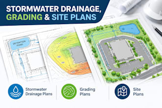 design stormwater drainage plans, grading plans and site plans
