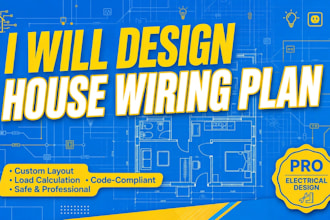 design professional house wiring plan and electrical layout with material