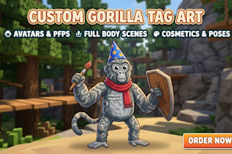 draw custom gorilla tag fan art and avatar profile pictures