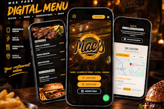 do digital menu and restaurant website