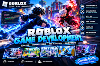 develop roblox game scripting,combat system movement,maps vfx roblox model ugc