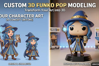 create funko pop toy figure vinyl 3d model, action figure chibi character stl
