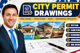 create city permit drawing as civil structural engineer for residential projects