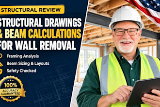 do structural drawings and beam calculation for wall removal