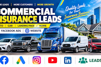 commercial insurance leads auto car landing page home facebook ads website