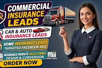 commercial insurance leads auto car landing page home facebook ads website