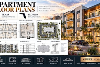 design apartment floor plans and construction drawings in texas, florida