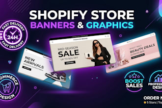 design high converting shopify store banners, sliders, and e commerce graphics