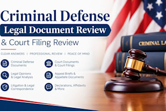 review criminal defense legal documents and court filings