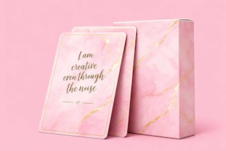 design custom affirmation cards, motivational cards, printable decks, card box