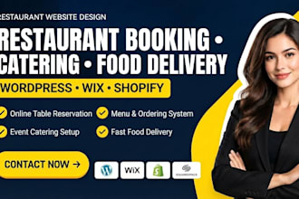 design restaurant booking catering food delivery website