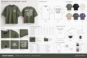 create t shirt tech pack and technical flats for production
